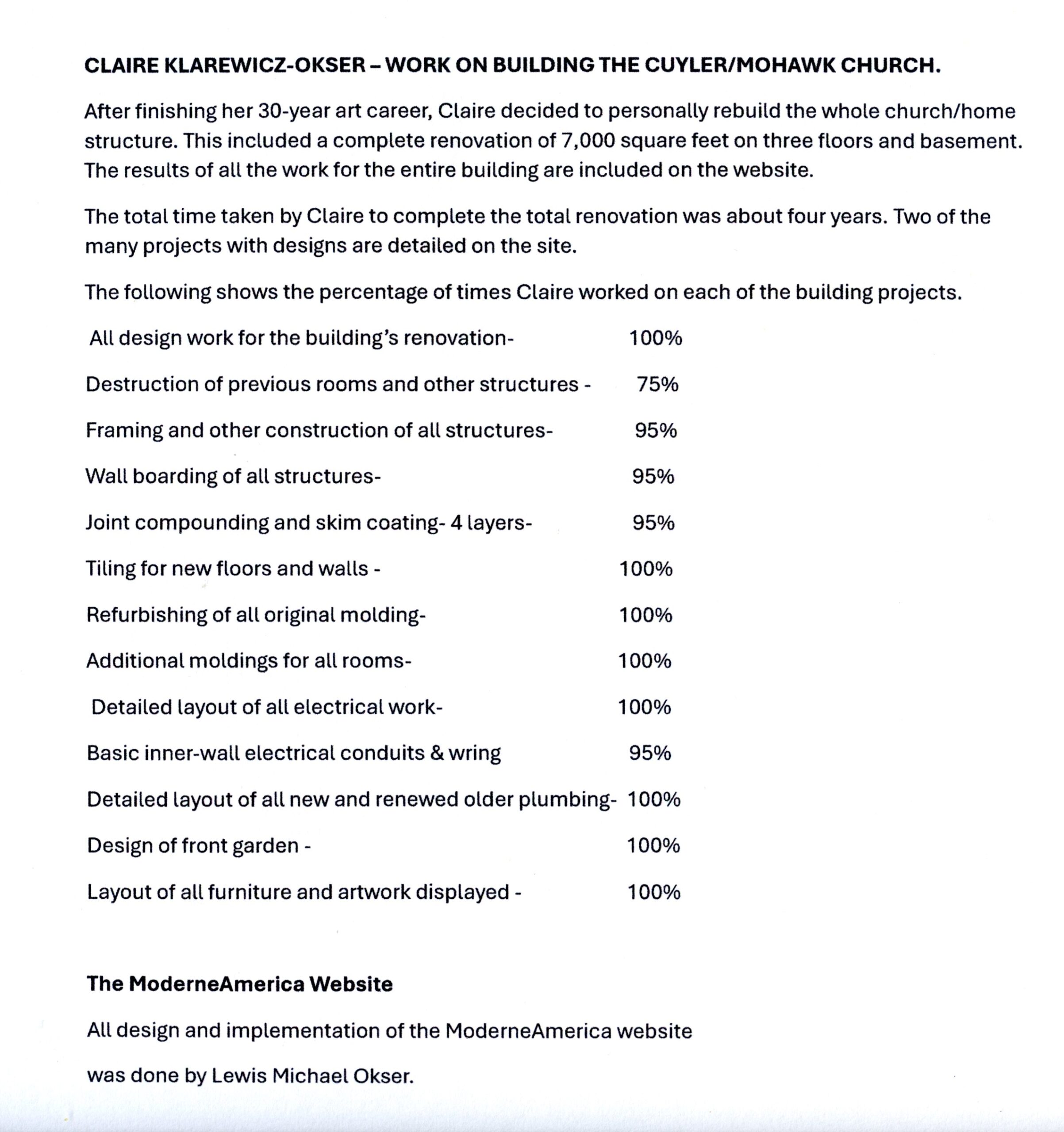 Claire Klarewicz-Okser  – Work on Cuyler-Mohawk Building